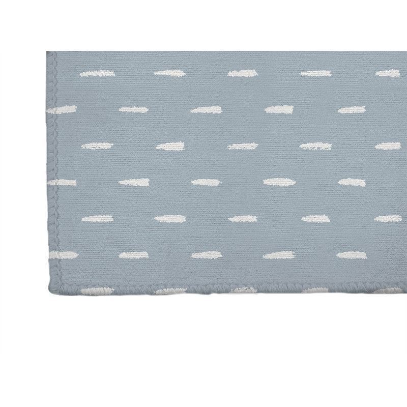 Long Drop Kids Play Mat, Slate Blue/Blue, Rectangle 48" x 72"