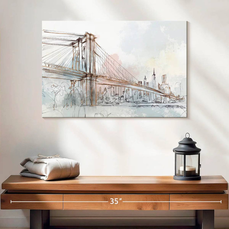 Blush Brooklyn Bridge, H 16 po x l 24 po