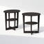 Table de bout ovale Ebern Designs JAYA, table d'appoint, noyer noir, ensemble de 2