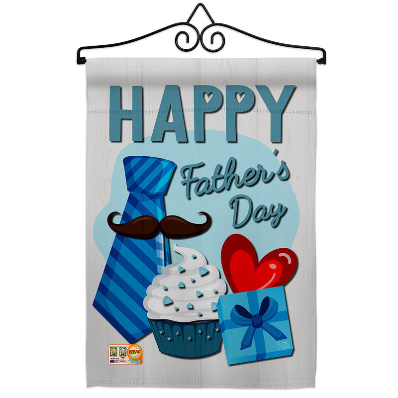 Double Sided 18.5'' H x 13'' W Polyester Father's Day Flag Set