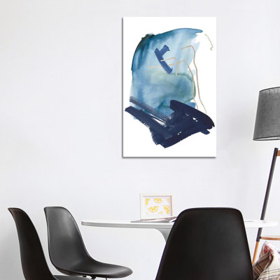 Indigo Collide IV by Melissa Wang - Wrapped Canvas Painting
