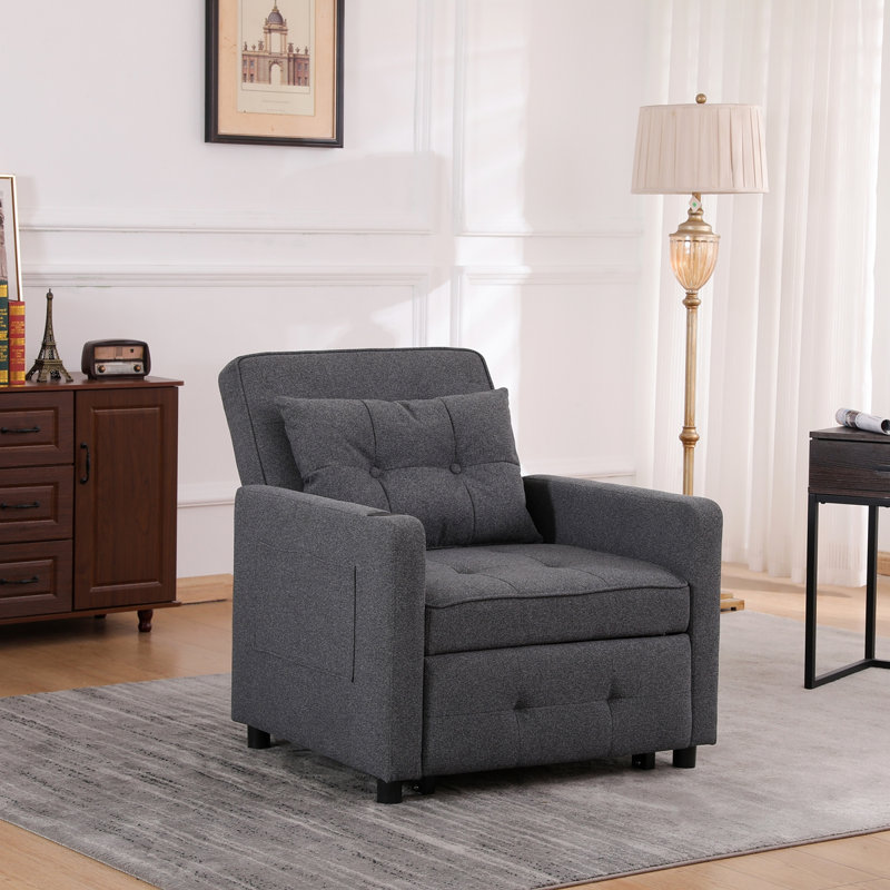 Canapé-lit convertible 3 en 1 Sleeper Chair, Lin gris
