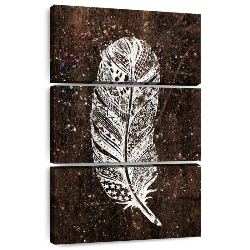 Plume blanche bohème, H 32 po x l 20 po