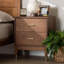 Table de chevet 2 tiroirs Baxton Studio Mandoline Mid-Century