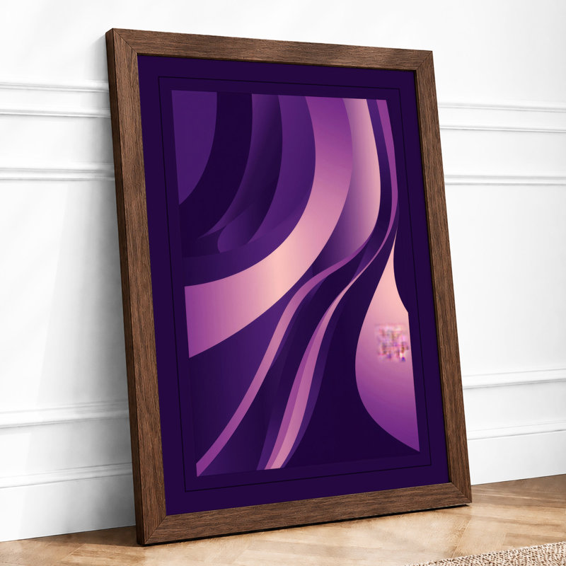Nocturnal Flow Abstract - Framed Print, A4 - 29.7 x 21.0 cm, Walnut