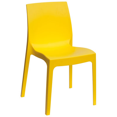 Chaise d'appoint Ice en jute brillant, empilable, intérieur / extérieur, finition lisse