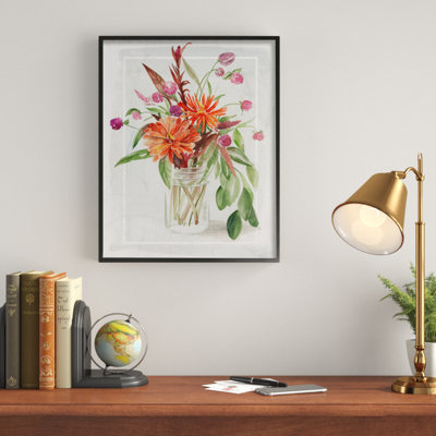 " Summer Wildflower Bouquet In A Mason Jar "