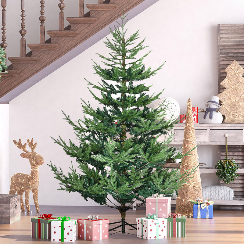 Artificial Christmas Tree, Pine Hinged Xmas Tree, 6'