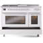 ILVE Professional Plus II 48 cuisinière à double combustible, 5 brûleurs scellés, plaque chauffante (bleu gris)-98168228-98168227