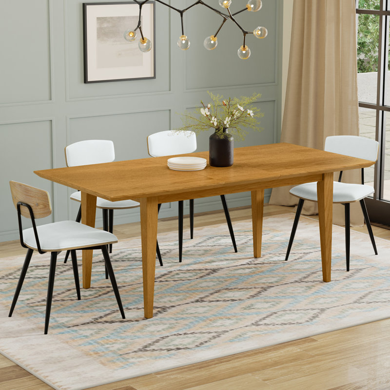 Table de salle à manger extensible en bois massif l 60 à 76 po Colby, Chêne