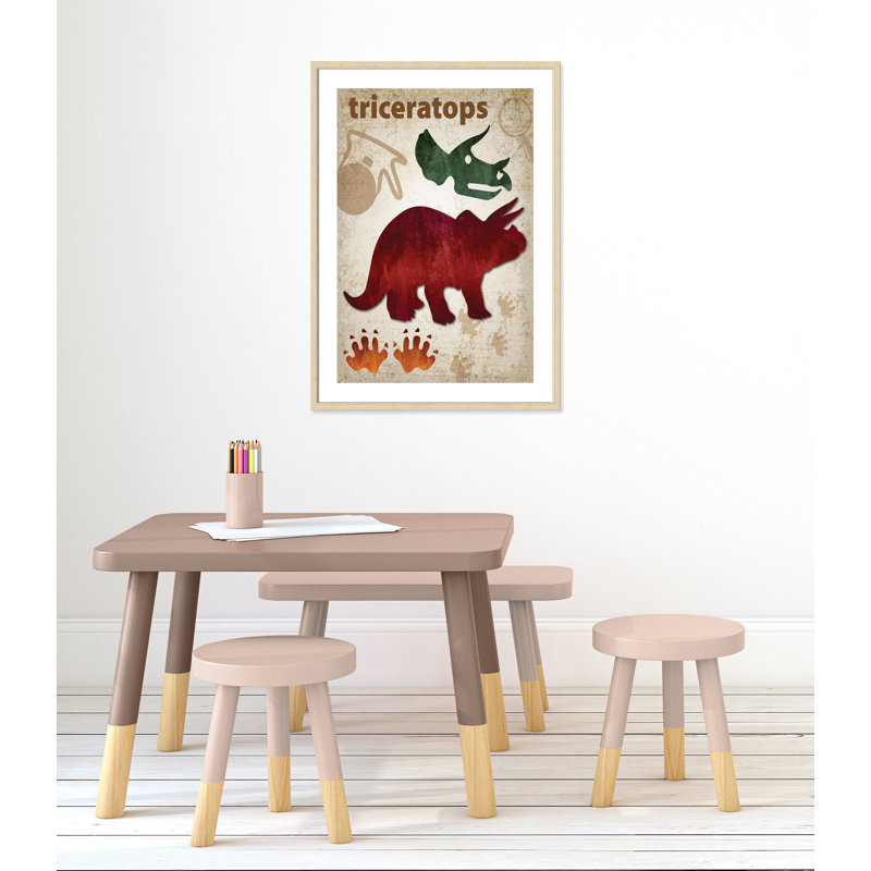 Adhésif décoratif dinosaures-04 ', H 35,5 po x l 25,5 po x P 1,1875 po, Cadre boîte beige