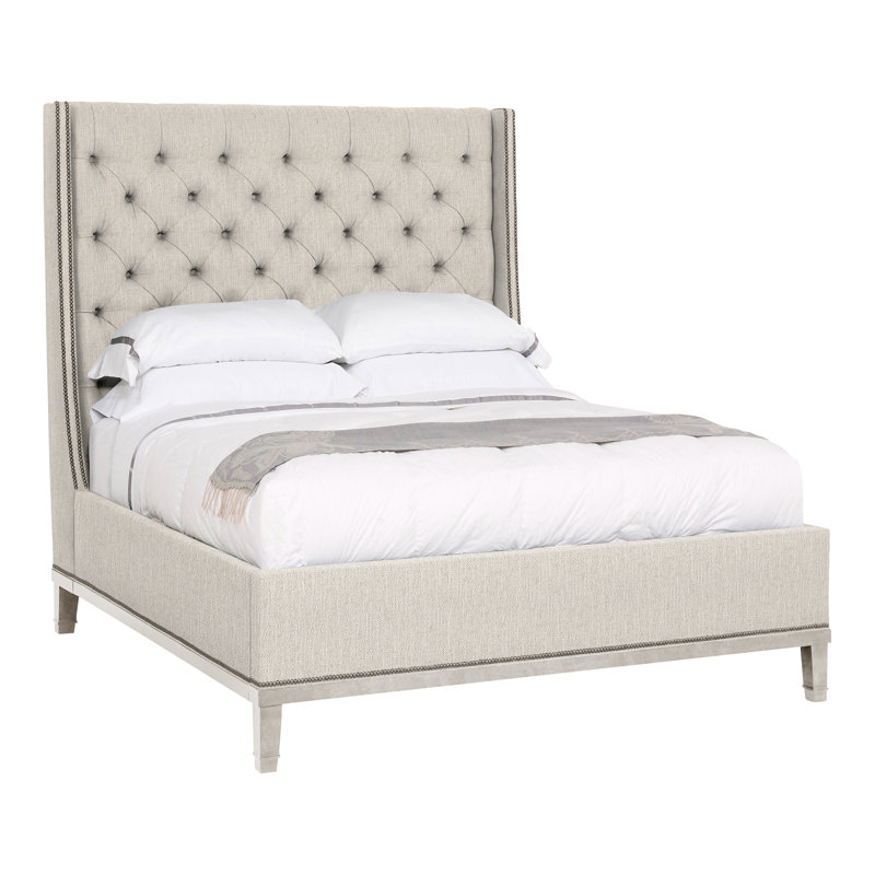 Michael Weiss Queen Upholstered Panel Bed, Casa Blanca, Instant Parchment, Yes