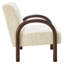 Lunet Faux Shearling Accent Armchair In Ecru-585063378