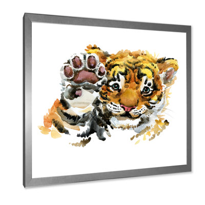 " Cute Tiger Cub Illustration " Painting Print