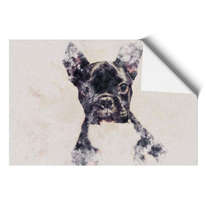 French Bulldog Watercolour - Frameless Print, 42cm H x 59cm W x 0.1cm D