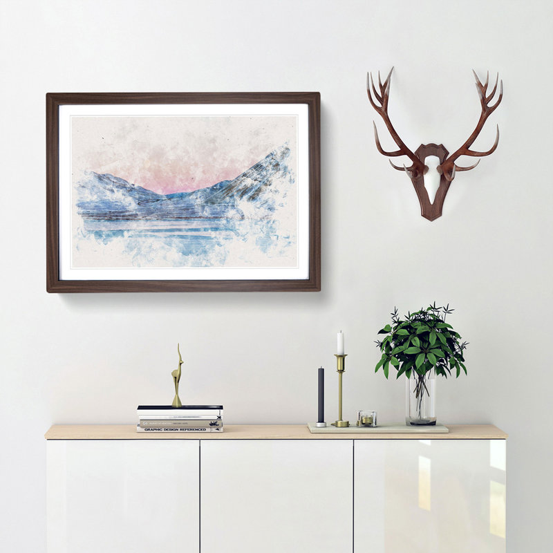 Moon over Iceland - Framed Print, 27cm H x 36cm W x 2cm D, Walnut Framed