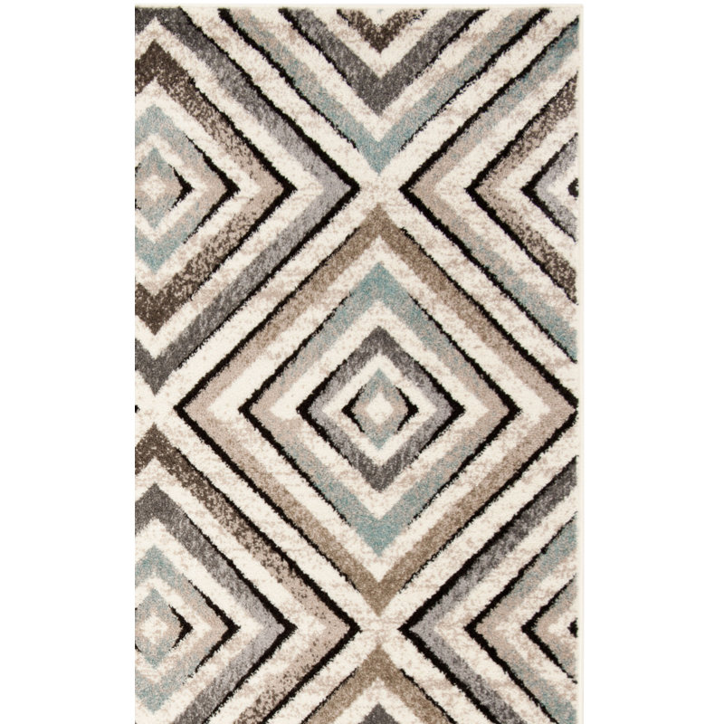 Tapis géométrique Brynlea Performance, Tapis de couloir 2 pi 3 po x 8 pi