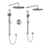 Riu 0.75" Thermostatic And Pressure Balance 6 Function System With Integrated Volume Controls Featuring Rain Showerheads And Multi-Function Handshowers