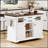 Rustic Kitchen Island with Drop Leaf, Power Outlets, and Ample Storage on Wheels, for Modern Farmhouse Decor-1948853434