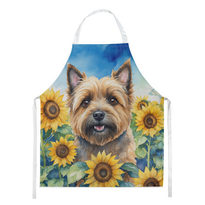 Cairn terrier avec tablier tournesols