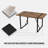 55 Inch Modern Rustic Industrial Dark Wood Tone MDF Dining Table, 1.5" Thick Tabletop & Black Rectangular Metal Legs, Home Kitchen Dinner Table For 4-6 People-1237272166