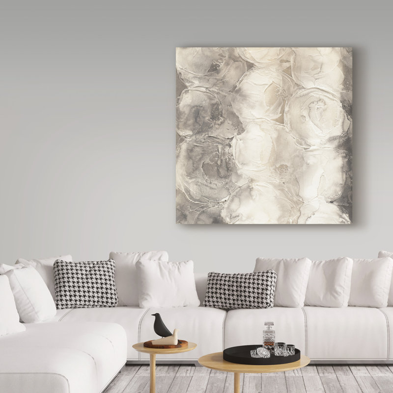 « gray cercles i », reproduction de peinture à l’acrylique sur toile tendue, H 24 po x l 24 po x P 2 po