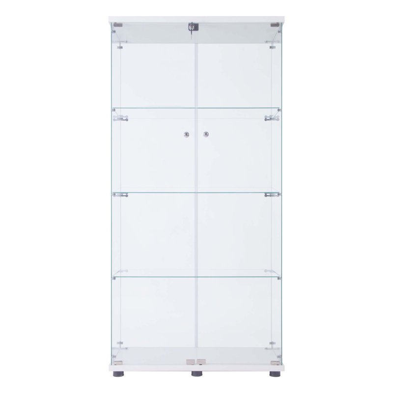 Vitrine lumineuse à DEL à deux portes avec 4 tablettes, idéale pour mettre en valeur des objets de collection et améliorer l'esthétique de la pièce