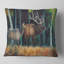 Wandering Deer in Forest - Coussin décoratif imprimé animal-29863895-29863897
