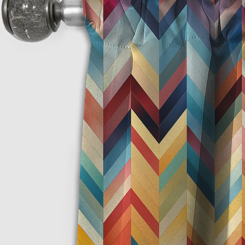 Motif à chevrons en mosaïque de la culture I, rideau occultant - 1 panneau, L 52 po x L 84 po