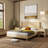 Harrill Fluted Wooden Headboard with Wingback Design (Headboard Only)-114473915-114473913