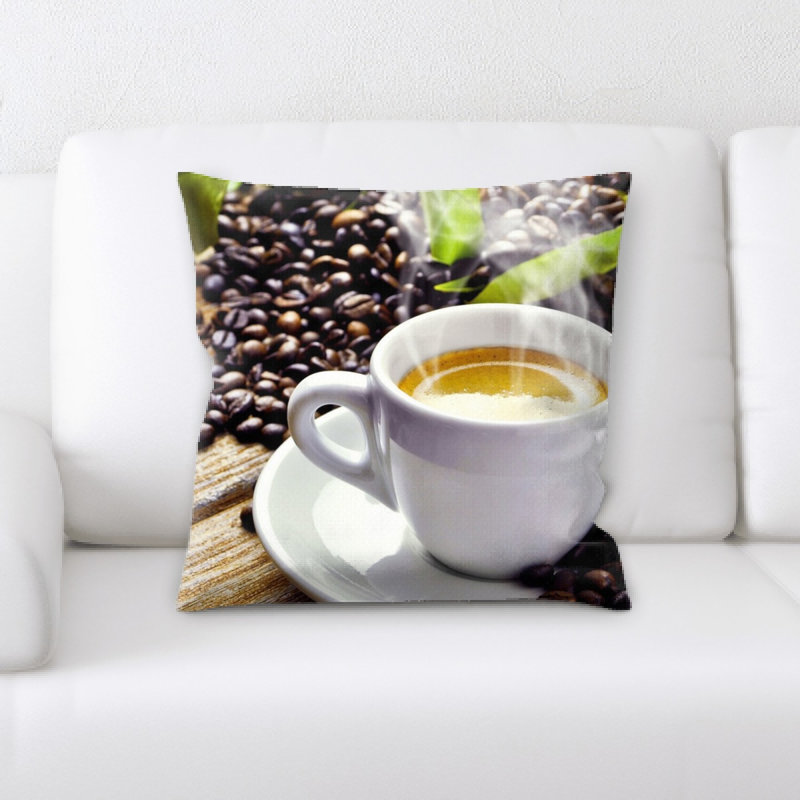 Housse et insert de coussin carré café