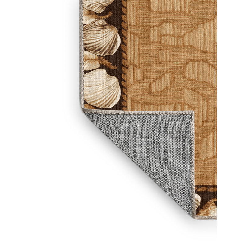 Washable Shell Borders Hawaiian Area Rug, Rectangle 2' x 3'