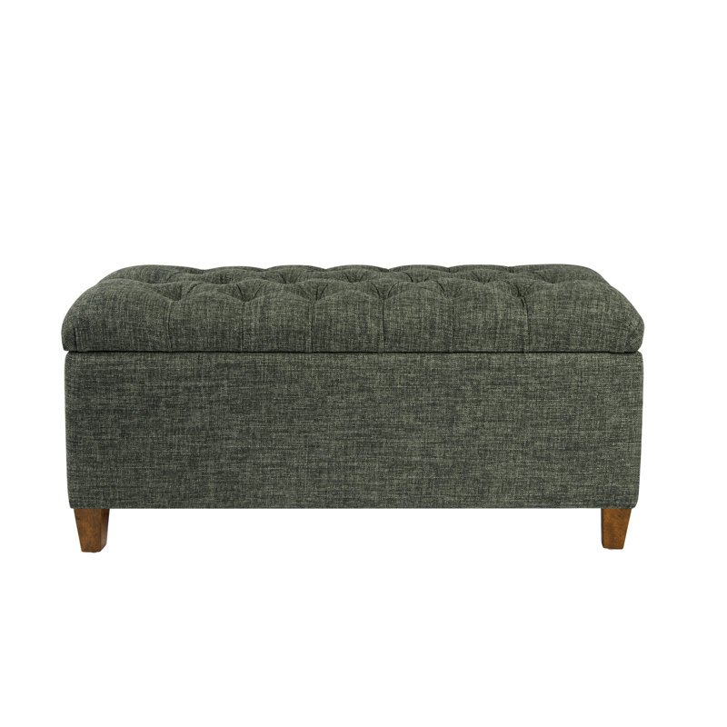 Allessandra Upholstered Storage Bench, Green Clover