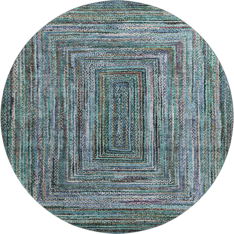 Premium Machine Washable Bucz AMF1725 Geometric Rug, Round 8'