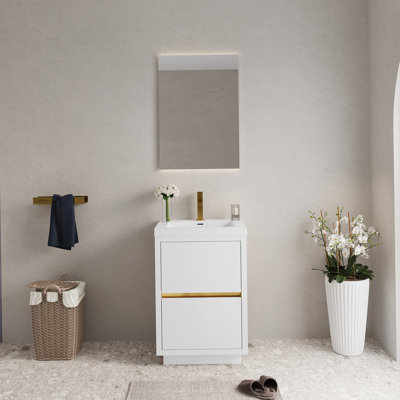 Freestanding Bathroom Vanity With Sink, Bathroom Storage Cabinet With Countertop And Soft Close Drawers, Ideal For Modern Bathrooms