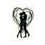 Silhouette abstraite couple embrassant un cœur-590152587