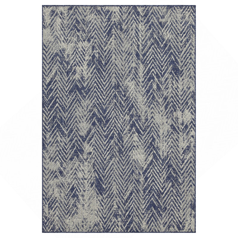 Blue 2 Ft. 7 In. X 7 Ft. 3 In. Indoor/Outdoor Area Rug, Runner 2'7" x 7'3"