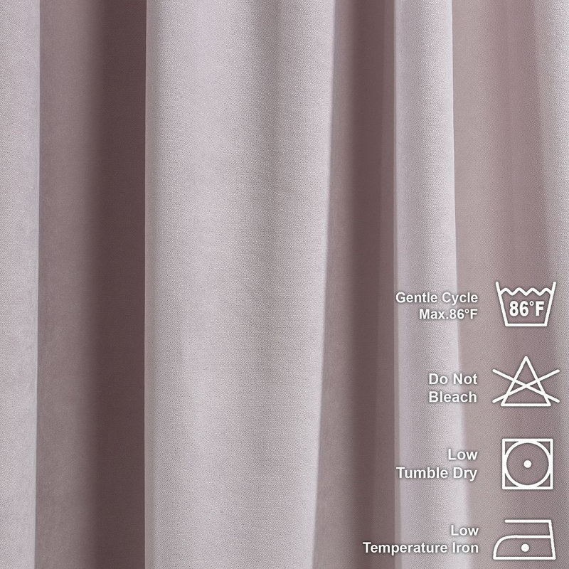 Room Darkening Single Curtain Panel, Beige, 130 W x 175 D cm