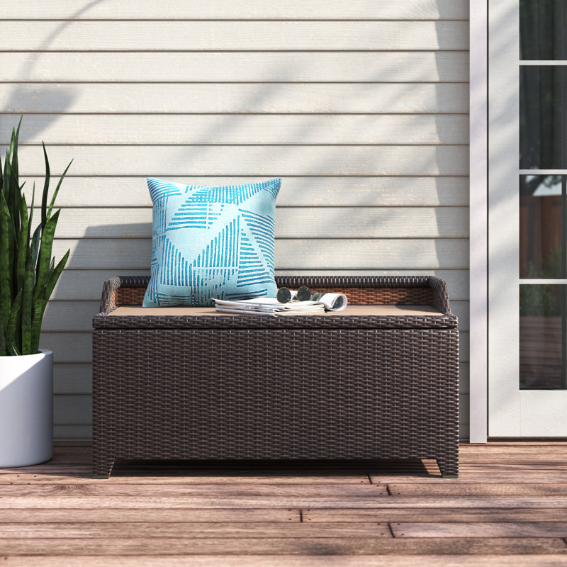 Banc de rangement en plastique Brade, Chocolat