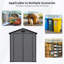 Remise de rangement extérieure en plastique 6 x 6 pi - Remise à outils verrouillable en résine avec fenêtre et plancher, gris foncé