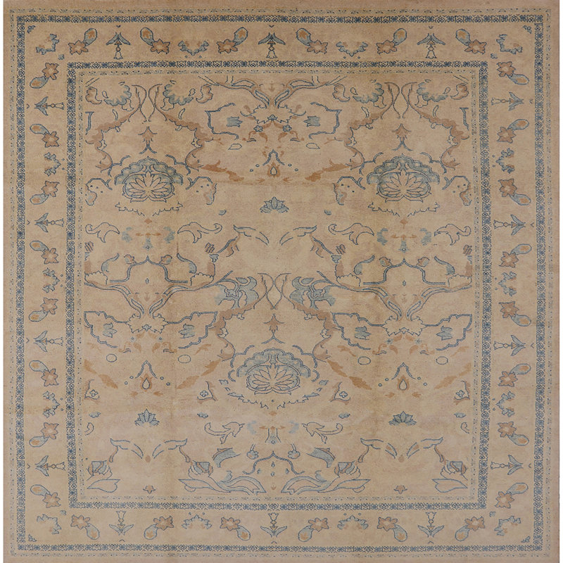 Tapis oriental beige, Carré 6 pi