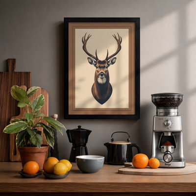 Mule Deer Buck Vintage - Framed Print