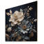 Impression moderne sur bleu et blanc avec fleurs de bleuet blanc - Bois de pin naturel-1876697586