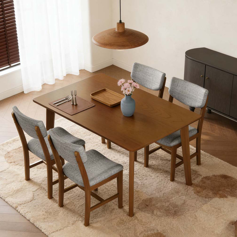 Table de salle à manger rustique, Noyer