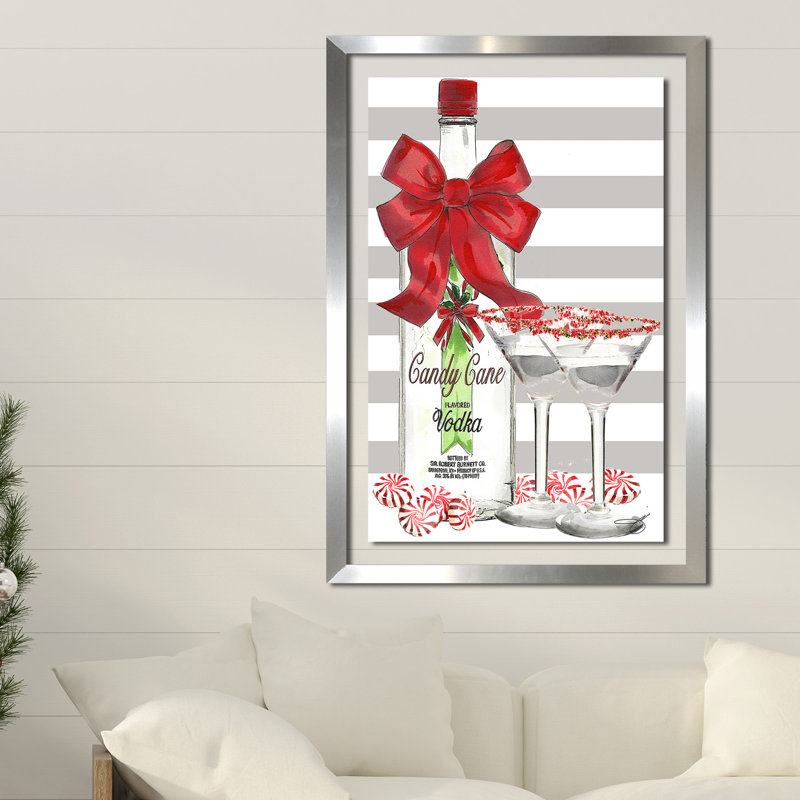 «Holiday Cheers», impression, Encadrement argenté, H 27,5 po x l 21,5 po x P 0,75 po