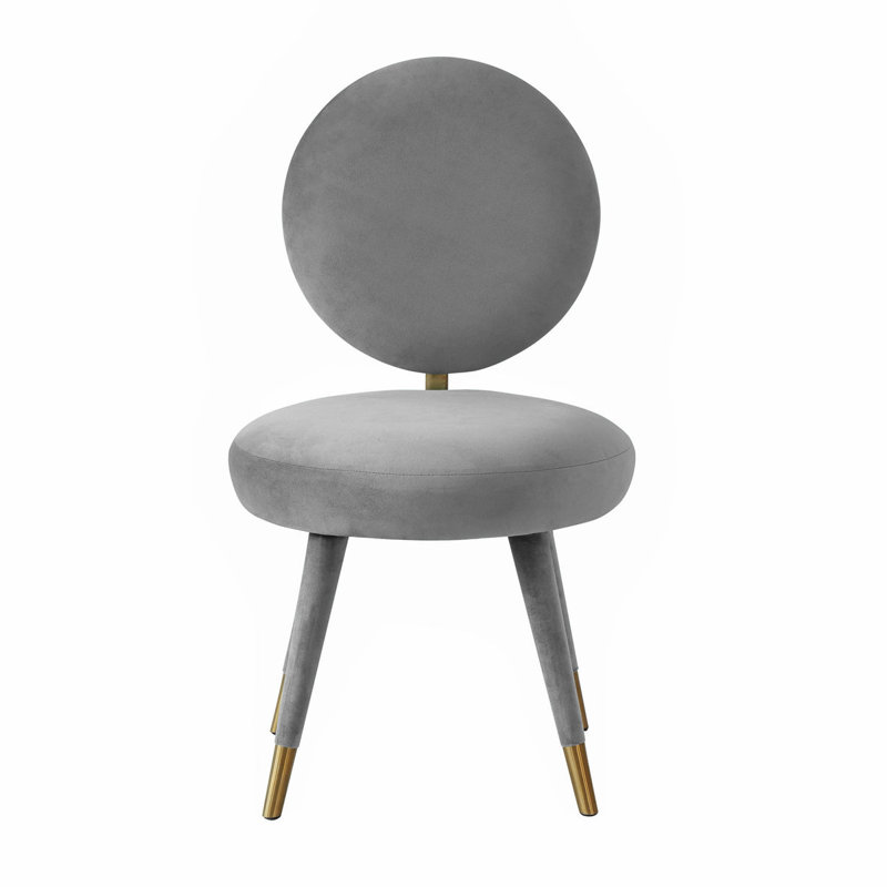Chaise en velours gris clair Stephanie, Gris clair