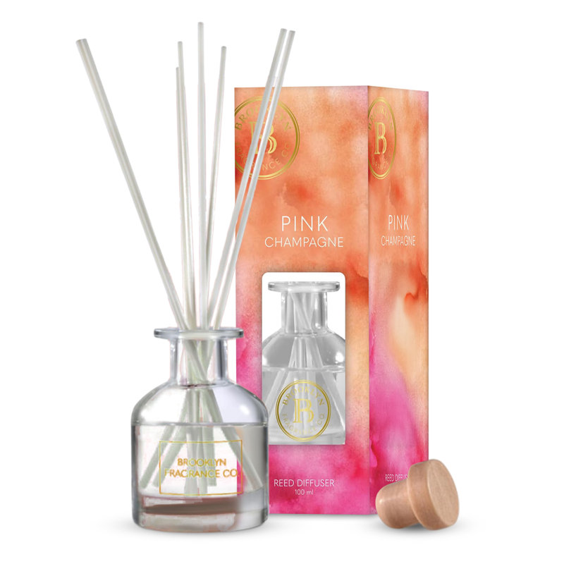 Brooklyn Fragrance Co., diffuseur d'arômes aquatiques - parfum de lin frais - parfum durable - 100 ml, Champagne rosé