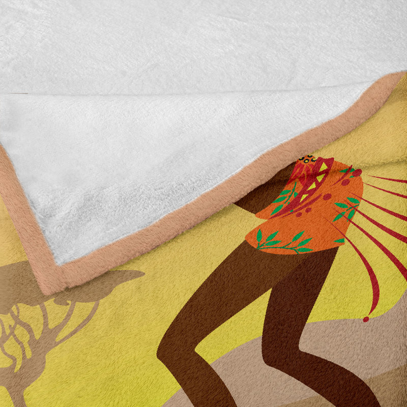 Ambesonne Afro Fleece Throw Blanket Amazon Lady, 70" W x 90" L