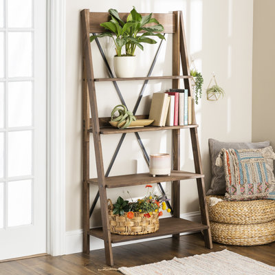 Solid Wood Ladder Bookshelf
