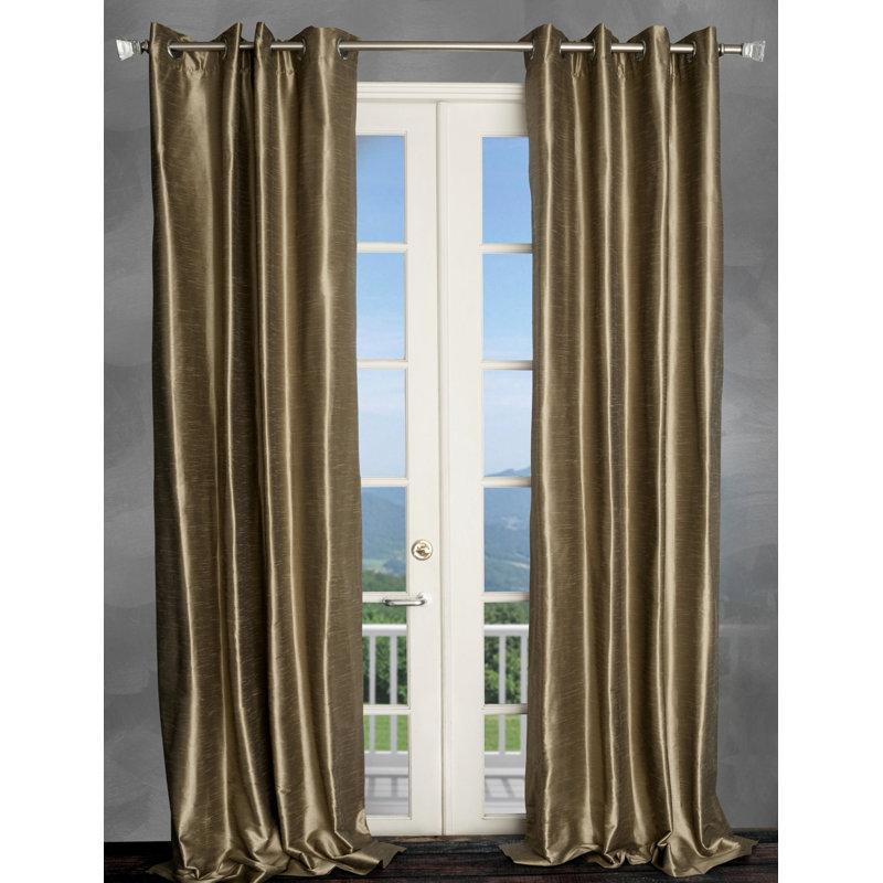Panneau de rideau simple semi-diaphane avec œillets Eury, l 50 po x L 108 po, Pierre